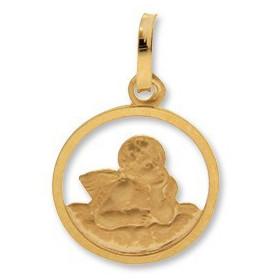 Médaille ange ajouré en or, bijou de baptême