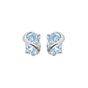 Boucles d'oreilles topazes bleue 6x4mm