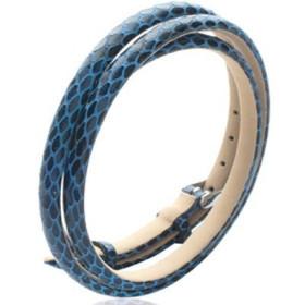 Bracelet cuir bleu et acier.