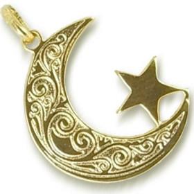 Pendentif Islamique plaqué or.