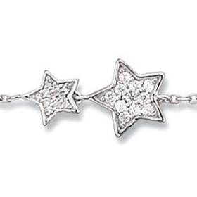 Bracelet étoiles en argent et oxyde de zirconium.