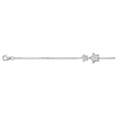 Bracelet étoiles en argent et oxyde de zirconium. - Bijouterieonline.com