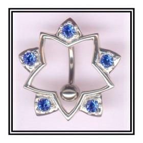 Piercing de nombril argent bouclier stars