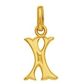 Pendentif lettre X plaqué or.