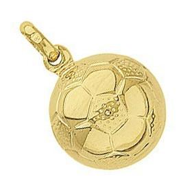 Pendentif ballon de foot plaqué or.