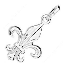 Pendentif fleur de lys en argent.