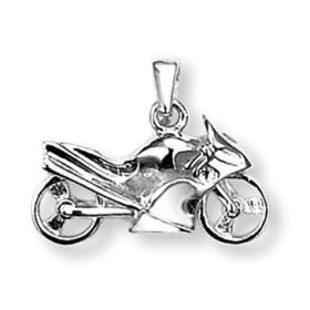 Pendentif moto en argent.