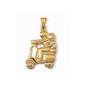 Pendentif plaqué or scooter