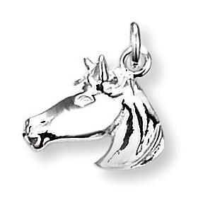 Pendentif tête de cheval en argent.