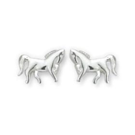 Clous d'oreilles chevaux en argent.