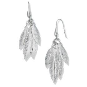 Boucles d'oreilles plumes en argent.