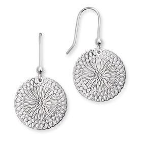 Boucles d'oreilles rosaces en argent.