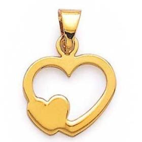 Pendentif coeur plaqué or.