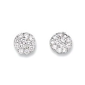 Clous d'oreilles en argent et oxyde de zirconium.