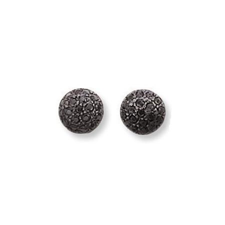 Clous d\'oreilles en argent et oxyde de zirconium. - Bijouterieonline.com