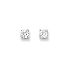 Clous d'oreilles en argent et oxyde de zirconium 3 mm