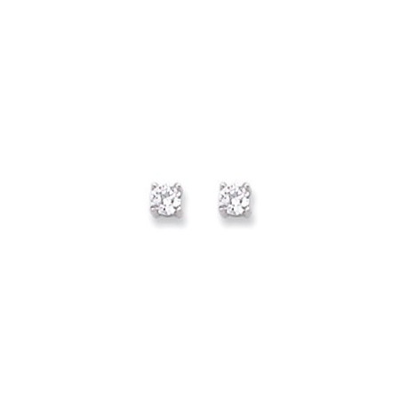 Clous d\'oreilles en argent et oxyde de zirconium. - Bijouterieonline.com