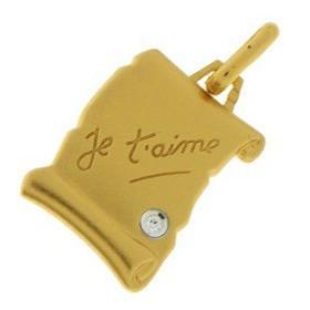 Pendentif plaqué or je taime.