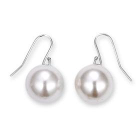 Boucles d'oreilles en argent et perles.