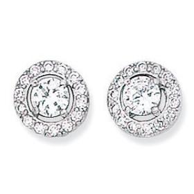 Boucles d'oreilles en argent et oxyde de zirconium.