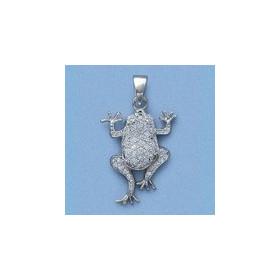 Pendentif grenouille en argent.