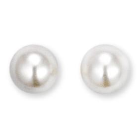 Clous d'oreilles en argent et perles  de 12 mm