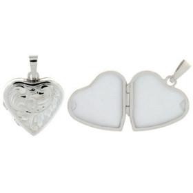 Pendentif cassolette coeur en argent.