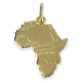 Pendentif carte d'afrique plaqué or.