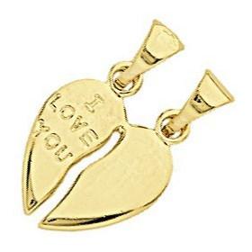 Pendentif coeur à partager plaqué or.