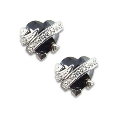 Clous d\'oreilles argent coeurs. - Bijouterieonline.com