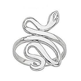 Bague serpent en argent.