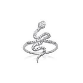 Bague serpent en argent et oxydes de zirconium.