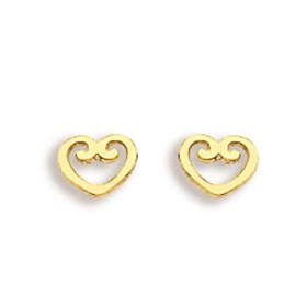 Clous d'oreilles coeurs en or