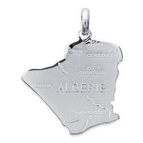 Pendentif en argent carte de lAlgérie