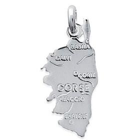 Pendentif en argent carte de la Corse