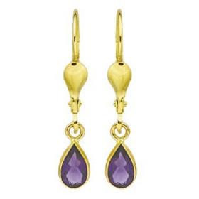 Boucles d'oreilles en or avec améthystes