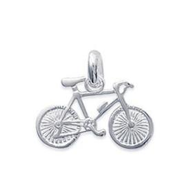 Pendentif vélo de course en argent.