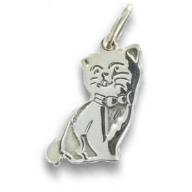 Pendentif chat en argent.