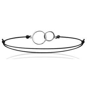 Bracelet argent bulles entrelacées toi et moi de 10 mm