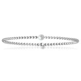 Bracelet argent avec perle véritable de 4,5,5mm