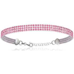 Bracelet argent pavage de cristal rose