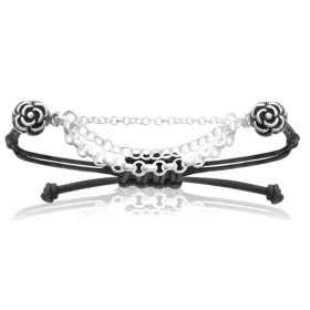 Bracelet argent roses et chaînettes argent