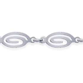 Bracelet argent motifs spirales allongées