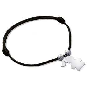 Bracelet argent breloque petite fille avec viroles