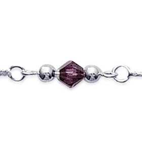 Bracelet argent cristal mauve