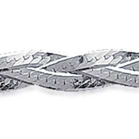 Bracelet argent maille tresse plate 2 fils de 4 mm