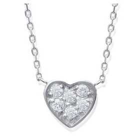 Collier argent coeur pavé doxydes de zirconium de 7 mm