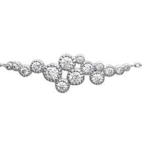 Bracelet argent 12 oxydes de zirconium sertis en fleurs de 1 à 3 mm