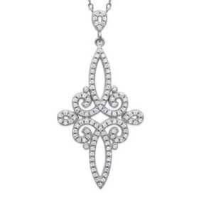 Collier argent motif style 1800