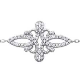 Bracelet argent motif style 1800 pavé